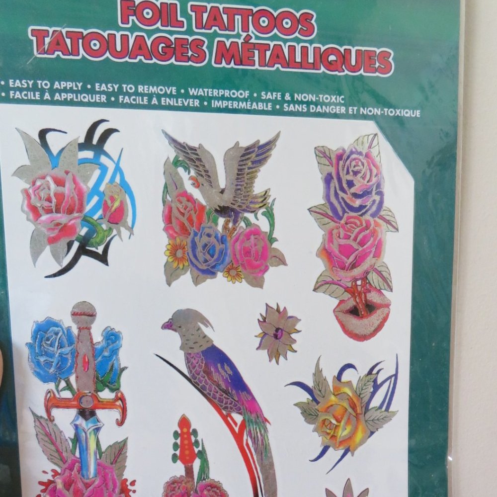 FOIL Temporary Tattoos 1 Sheet 13 Tats (K149)